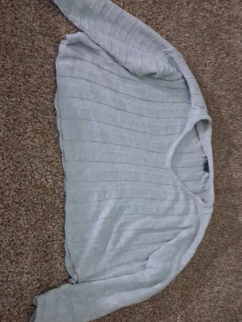 Rue21 Light Gray Ribbed Crop Sweater